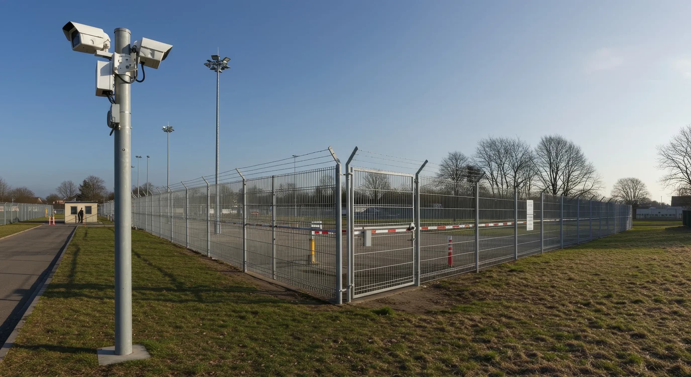 Barbed wire security fencing representing controlled and sensitive locations.