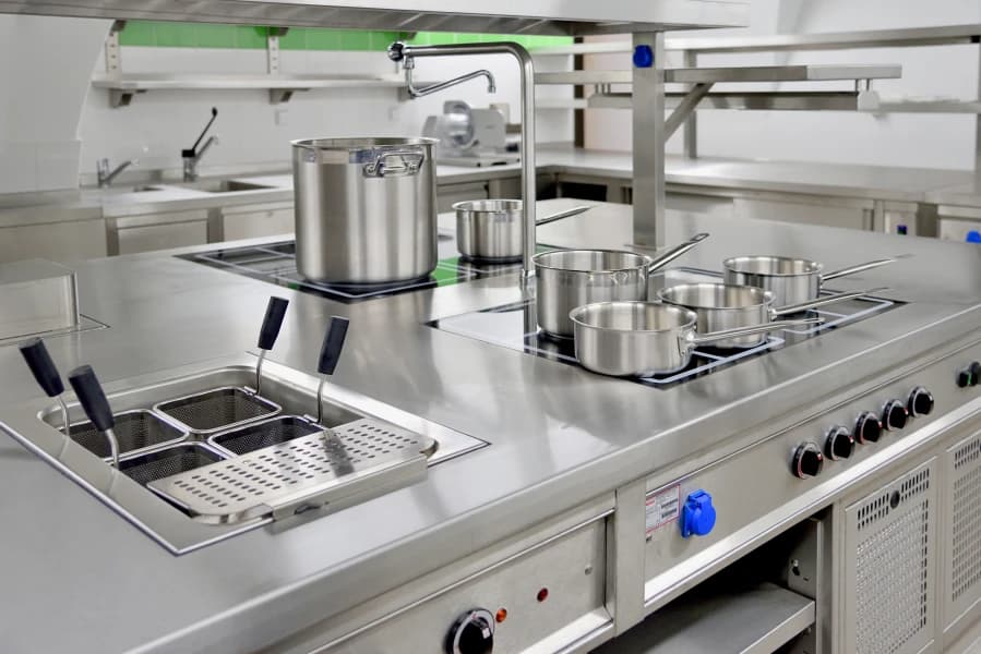 Fully cleaned commercial kitchen, highlighting Bright team's thorough and hygienic cleaning services.