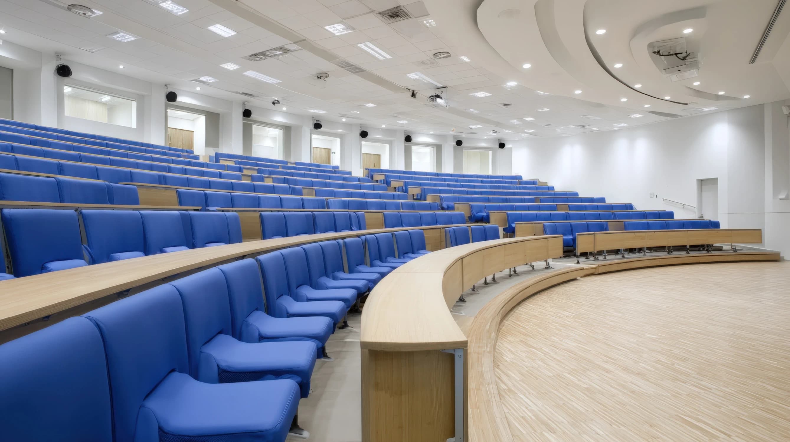 University classroom cleaned and disinfected with specialist hygiene procedures.
